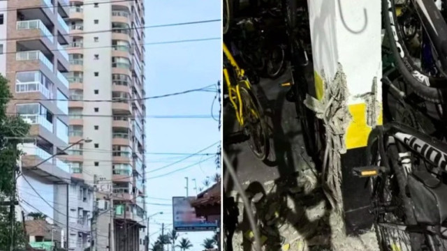 Moradores evacuam prédio da Praia Grande por conta de ‘colapso estrutural’